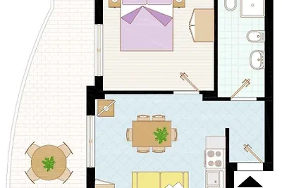 Ferienwohnung mit Klimaanlage und Balkon