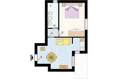 Ferienwohnung mit Klimaanlage und Balkon