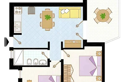 Ferienwohnung mit Klimaanlage und Balkon