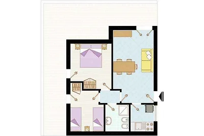Ferienwohnung mit Klimaanlage und Balkon