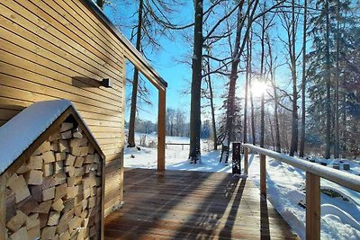 Hütte mit Kamin und Aussenkamin mit Grill