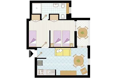 Ferienwohnung mit Klimaanlage und Balkon