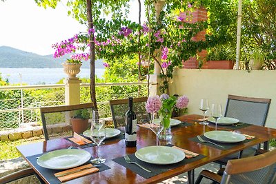 Ferienhaus mit Pool und Meerblick