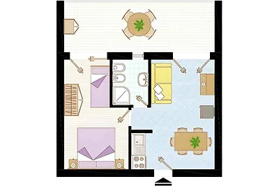 Ferienwohnung mit Balkon und Klimaanlage