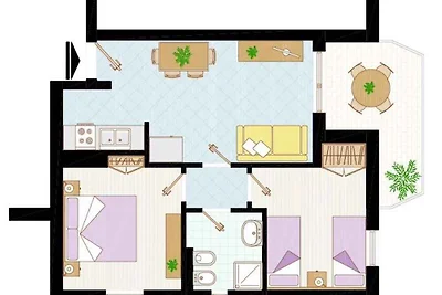 Ferienwohnung mit Klimaanlage und Balkon