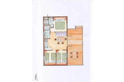 Mobilehome mit Klimaanlage und Holzveranda