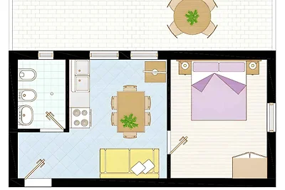 Ferienwohnung mit Klimaanlage und Balkon