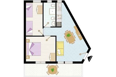 Ferienwohnung mit Klimaanlage und Balkon