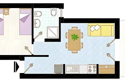 Ferienwohnung mit Klimaanlage und Balkon