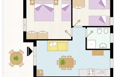 Ferienwohnung mit Klimaanlage und Balkon