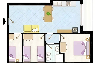 Ferienwohnung mit Klimaanlage und Balkon