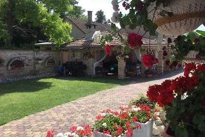 Ferienhaus mit Waschmaschine und Ofen im