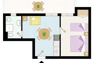 Ferienwohnung mit Klimaanlage und Balkon