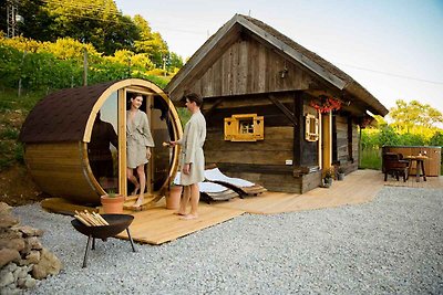 Hütte mit schöner Aussicht, Sauna und