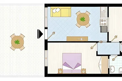 Ferienwohnung mit Balkon und Klimaanlage