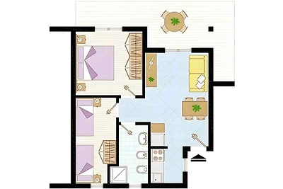 Ferienwohnung mit Klimaanlage und Garten