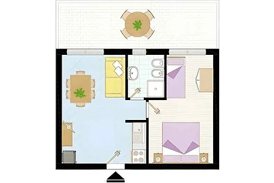 Ferienwohnung mit Klimaanlage und Balkon