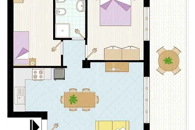 Ferienwohnung mit Klimaanlage und Balkon