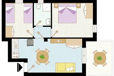 Ferienwohnung mit Balkon und Klimaanlage