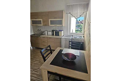 Ferienwohnung im Erdgeschoss, die Terrasse bl