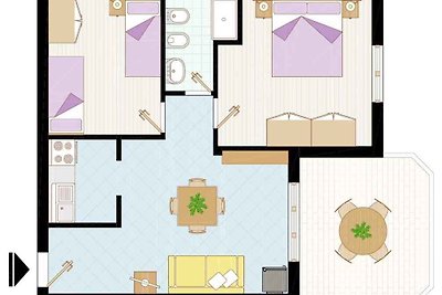 Ferienwohnung mit Klimaanlage und Balkon