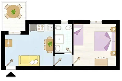 Ferienwohnung mit Balkon und mit Klimaanlage