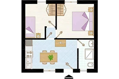 Ferienwohnung mit Klimaanlage und Balkon