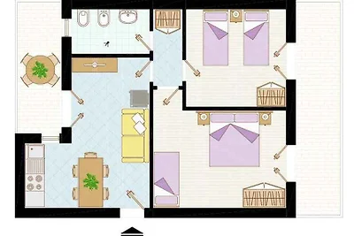Ferienwohnung mit Klimaanlage, Balkon und