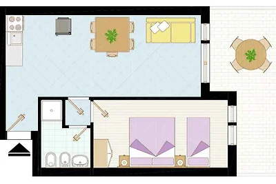 Ferienwohnung mit Klimaanlage und Balkon
