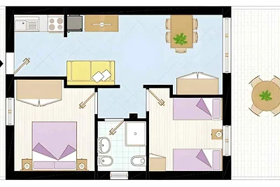 Ferienwohnung mit Klimaanlage und Terrasse