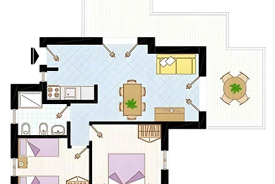 Ferienwohnung mit Klimaanlage und Balkon