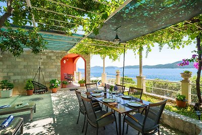 Ferienhaus mit Pool und Meerblick