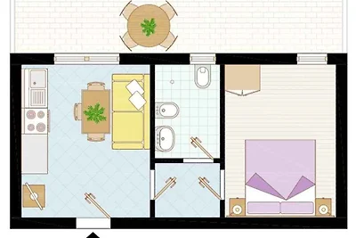 Ferienwohnung mit Klimaanlage und Balkon