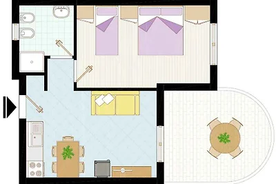 Ferienwohnung mit Garten und Klimaanlage