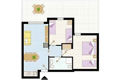 Ferienwohnung mit Terrasse und Klimaanlage