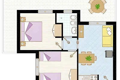 Ferienwohnung mit Balkon und Klimaanlage