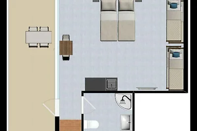 Studio in der Nähe vom Wasser mit grosser Ter