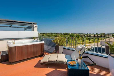 Ferienhaus mit Dachterrasse und Jacuzzi mit S