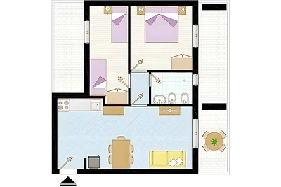 Ferienwohnung mit Balkon und Klimaanlage