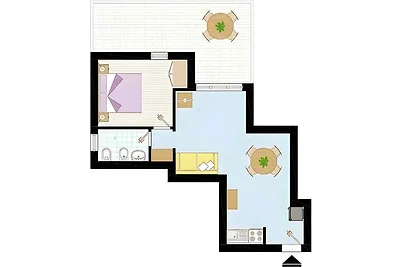Ferienwohnung mit Klimaanlage und Balkon