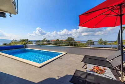Ferienhaus mit Swimmingpool und Meerblick