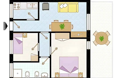 Ferienwohnung mit Balkon und Klimaanlage