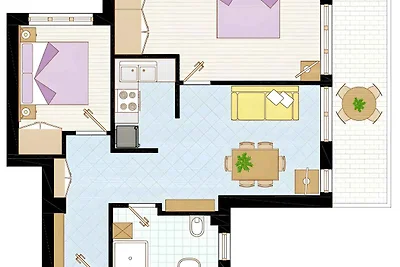 Ferienwohnung mit Balkon und Klimaanlage