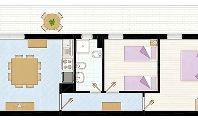 Ferienwohnung mit Klimaanlage und Balkon