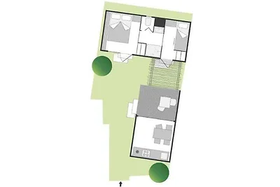 Mobilehome mit Klimaanlage und Holzveranda