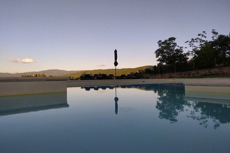 The pool at sunset