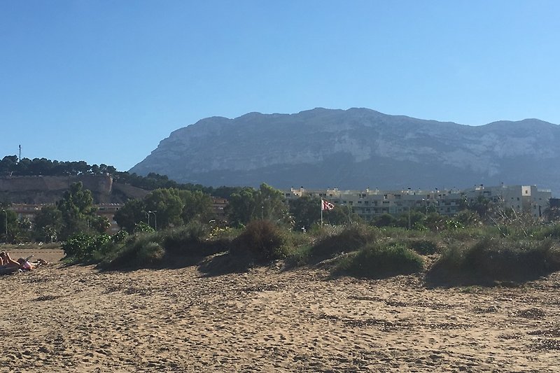 Denia beach view of Montgo mountain