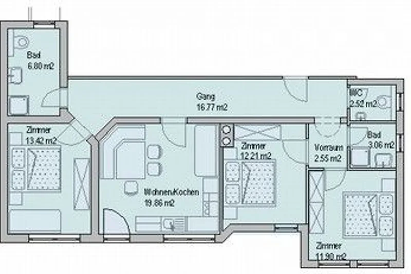 Grundriss 90m²
