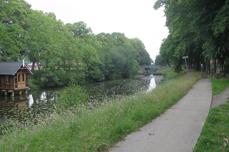 Biking along channels, rivers