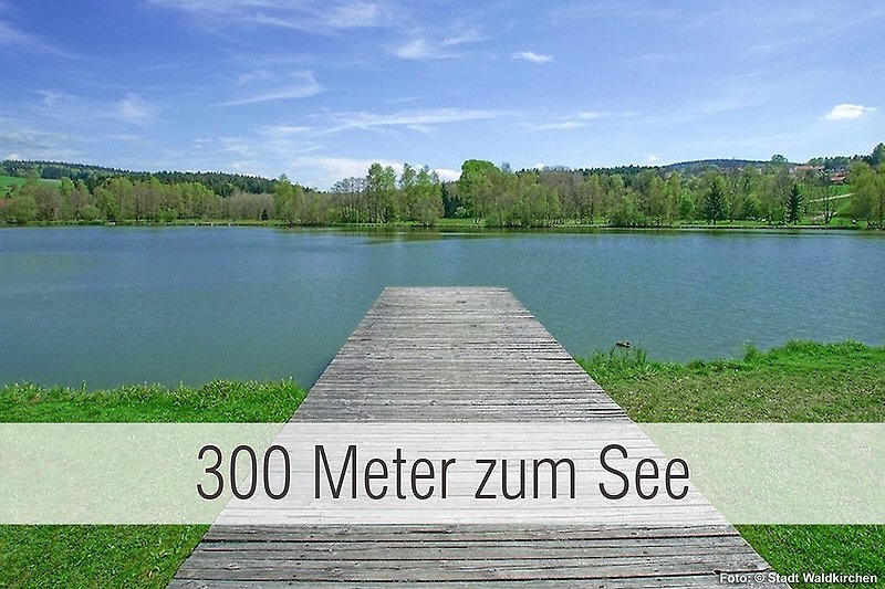 Der Erlauzwieseler Kurparksee ist nur 300 Meter von unserer Hütte entfernt.